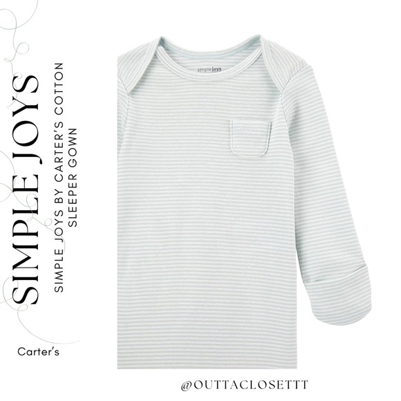 Simple joys by carters baby cotton sleeper gown - Picture 1 of 3